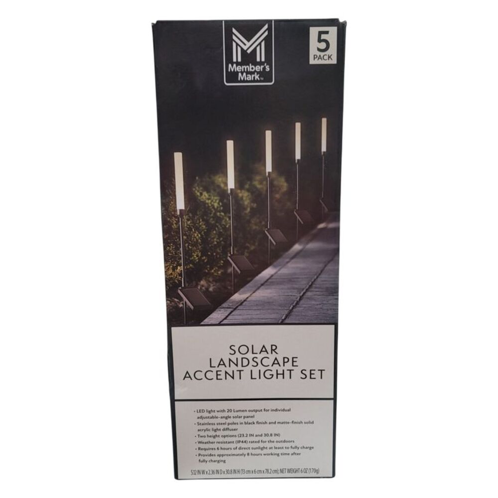Member's Mark Reed LED Solar Landscape Accent Lights, 5-Pack